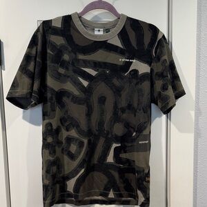 G-Star Black and Green Short Sleeve Tee